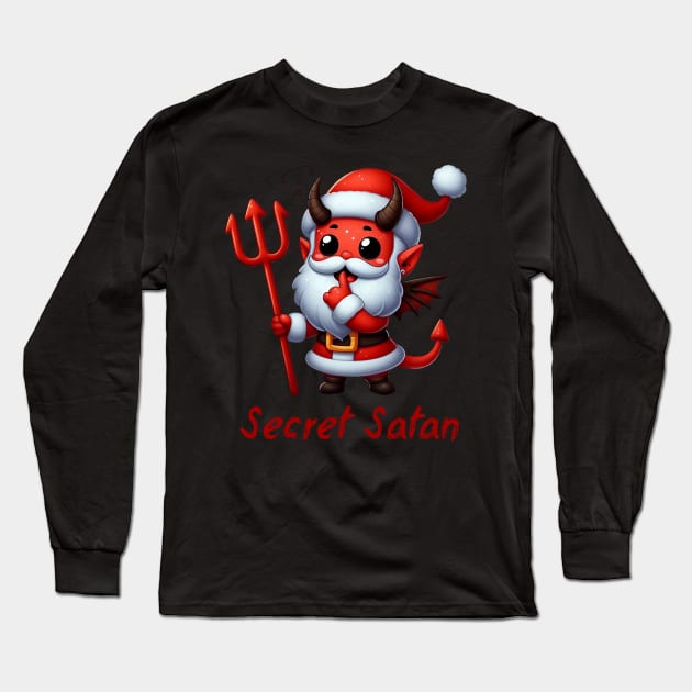 Cute Secret Satan Long Sleeve T-Shirt by Dmytro